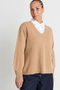 Balloon-sleeve jumper - Camel