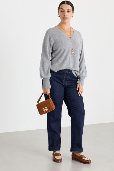 Balloon-sleeve jumper - Grey