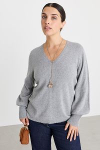 Balloon-sleeve jumper - Grey