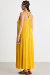 A-line jersey dress with twisted straps - Yellow A-line jersey dress with twisted straps - Yellow