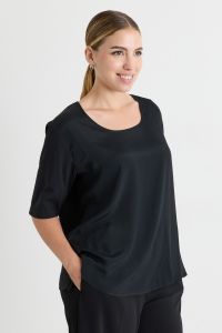 Split-hem T-shirt - Black