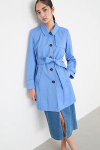 Водоотталкивающий тренч из габардина - Светло-синий
