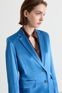 Жакет из атласа - светло-синий