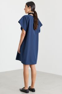 A-line taffeta dress with wide sleeves - Blue A-line taffeta dress with wide sleeves - Blue