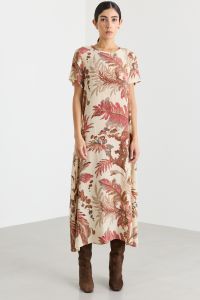 A-line dress with pockets - Beige A-line dress with pockets - Beige
