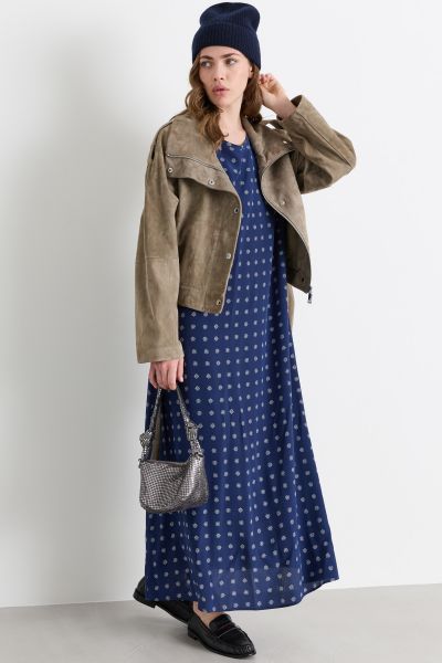 A-line dress with pockets - Blue