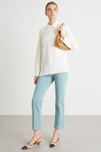 Asymmetric hem jumper - White