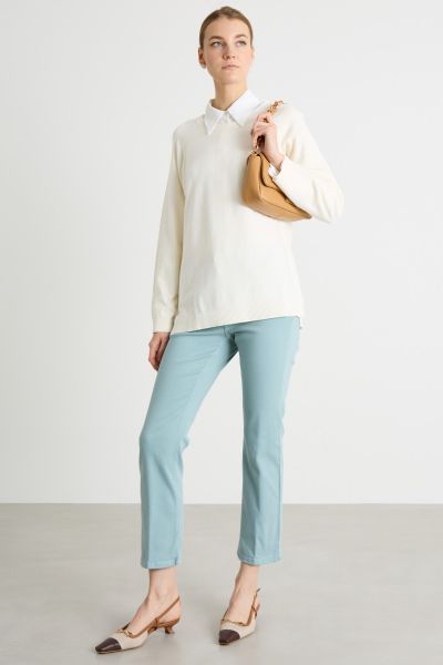 Asymmetric hem jumper - White