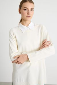 Asymmetric hem jumper - White