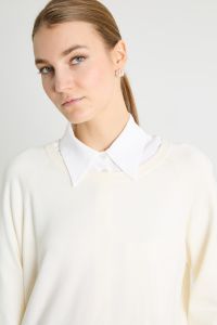 Asymmetric hem jumper - White