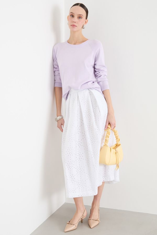 Asymmetric hem jumper - Lilac Asymmetric hem jumper - Lilac