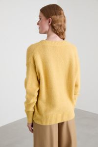 Alpaca and cotton V-neck sweater - Yellow Alpaca and cotton V-neck sweater - Yellow