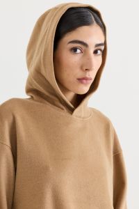 Drap jersey hoodie - Camel