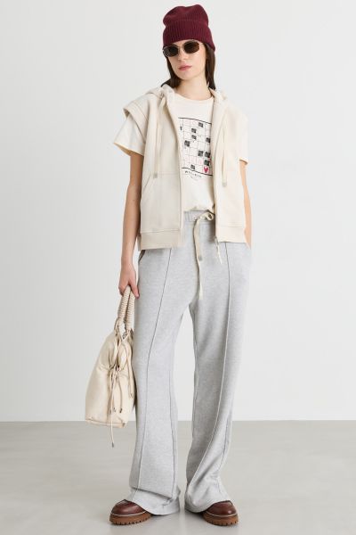 Boxy fleece gilet - White