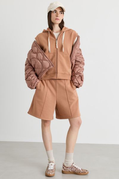 Boxy fleece gilet - Camel