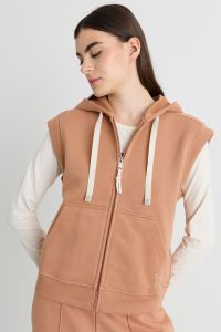 Boxy fleece gilet - Camel Boxy fleece gilet - Camel