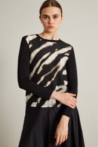 Bi-material T-shirt - Black White Bi-material T-shirt - Black White