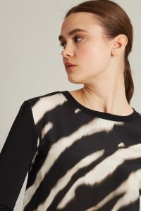 Bi-material T-shirt - Black White Bi-material T-shirt - Black White