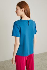 Bi-material T-shirt - Blue Bi-material T-shirt - Blue