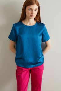 Bi-material T-shirt - Blue Bi-material T-shirt - Blue