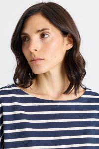 Boxy boat-neck T-shirt - Blue Boxy boat-neck T-shirt - Blue