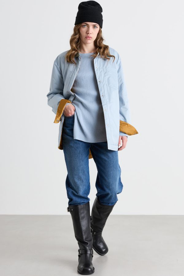Asymmetric Hem Top - Light Blue
