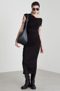 Draped jersey dress - Black
