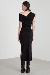 Draped jersey dress - Black