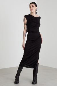 Draped jersey dress - Black