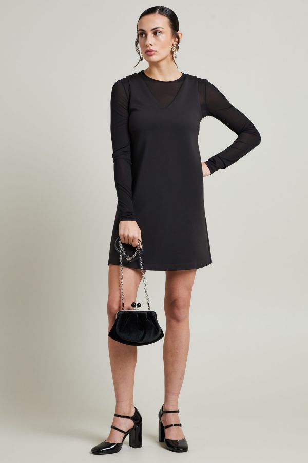 Two piece jersey dress - Black