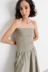 2-in-1 jersey and poplin dress - Green 2-in-1 jersey and poplin dress - Green