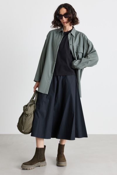 2-in-1 jersey and poplin dress - Black
