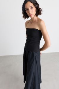 2-in-1 jersey and poplin dress - Black 2-in-1 jersey and poplin dress - Black