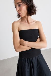 2-in-1 jersey and poplin dress - Black 2-in-1 jersey and poplin dress - Black