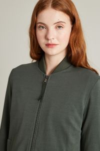 Bomber-style sweatshirt with zip - Dark Green