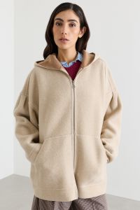 Double jersey hoodie - Beige Double jersey hoodie - Beige
