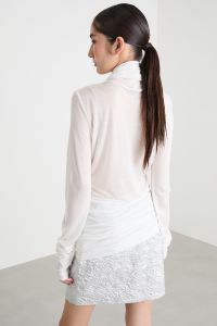 Asymmetric hem polo neck - White Asymmetric hem polo neck - White