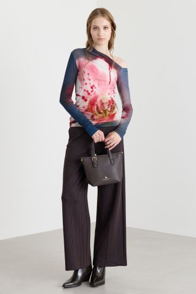 Asymmetric-neck top - Pink