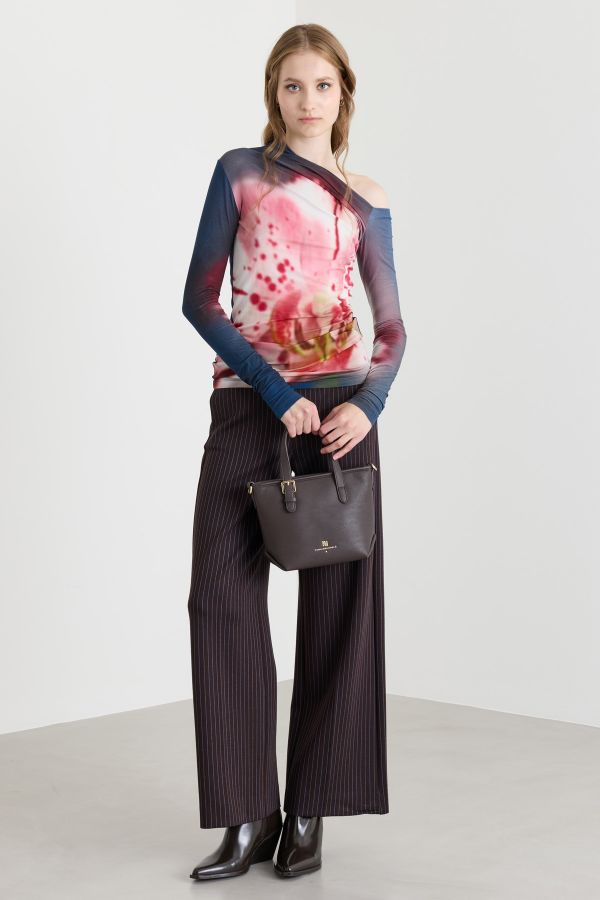 Asymmetric-neck top - Pink