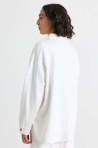 Button-front oversized sweatshirt - White Button-front oversized sweatshirt - White