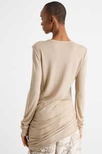Asymmetric T-shirt - Beige Asymmetric T-shirt - Beige