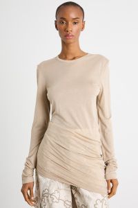 Asymmetric T-shirt - Beige Asymmetric T-shirt - Beige