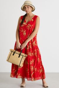 A-line voile dress - Red