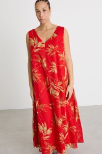A-line voile dress - Red