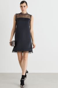 A-line dress with organza insert - Black A-line dress with organza insert - Black