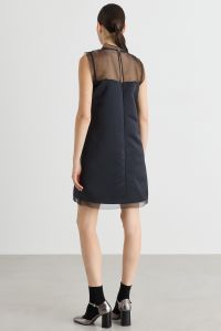 A-line dress with organza insert - Black A-line dress with organza insert - Black