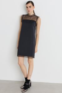 A-line dress with organza insert - Black A-line dress with organza insert - Black