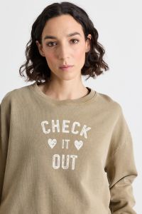 Distressed print sweatshirt - Beige