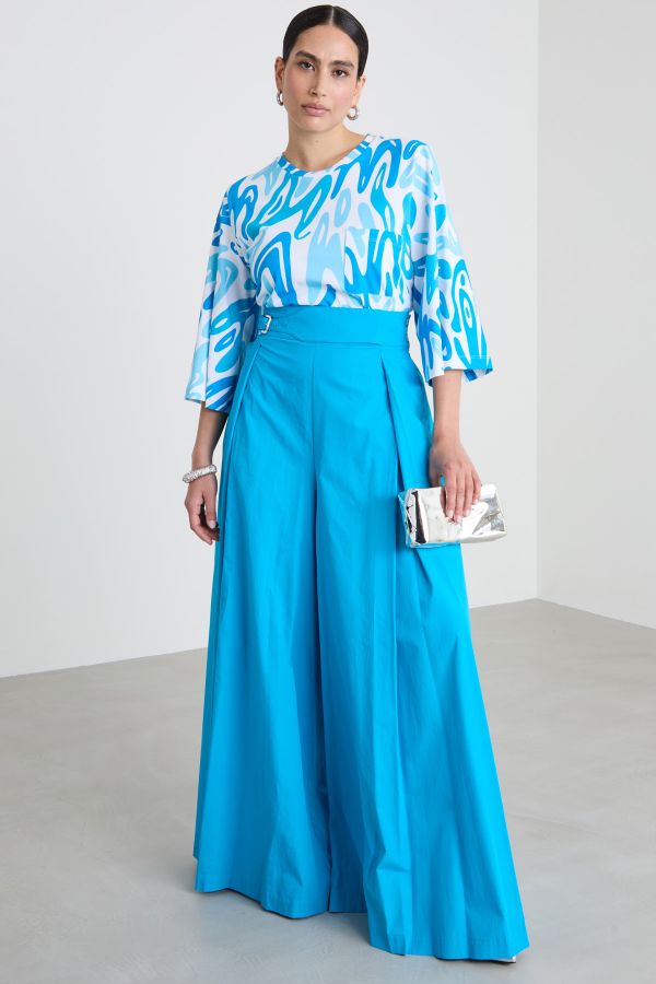 Printed T-shirt with pocket - Turquoise