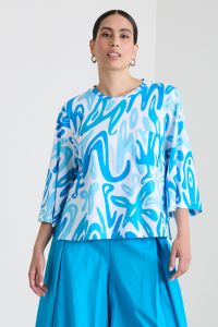 Printed T-shirt with pocket - Turquoise